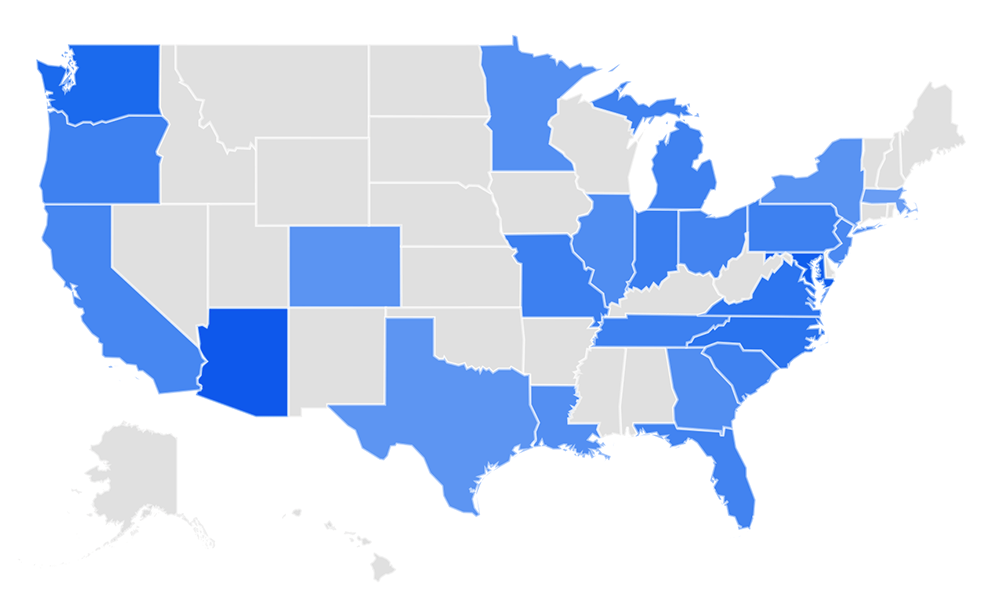 Air Scrubber Interest by US State